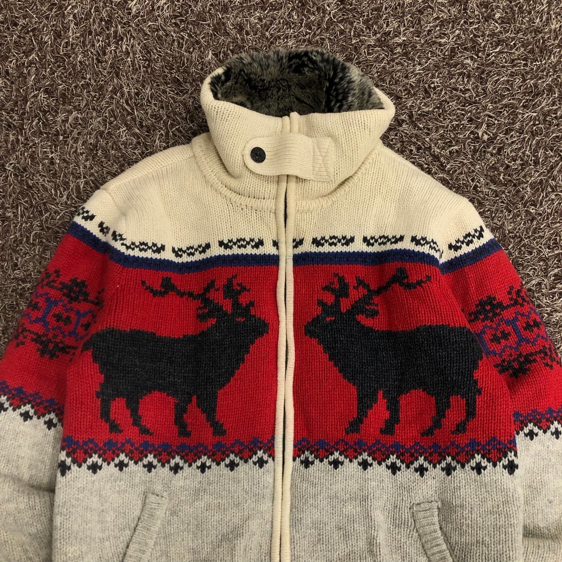 CRUX 코위찬 퍼 하이넥 집업 자켓 상품이미지2