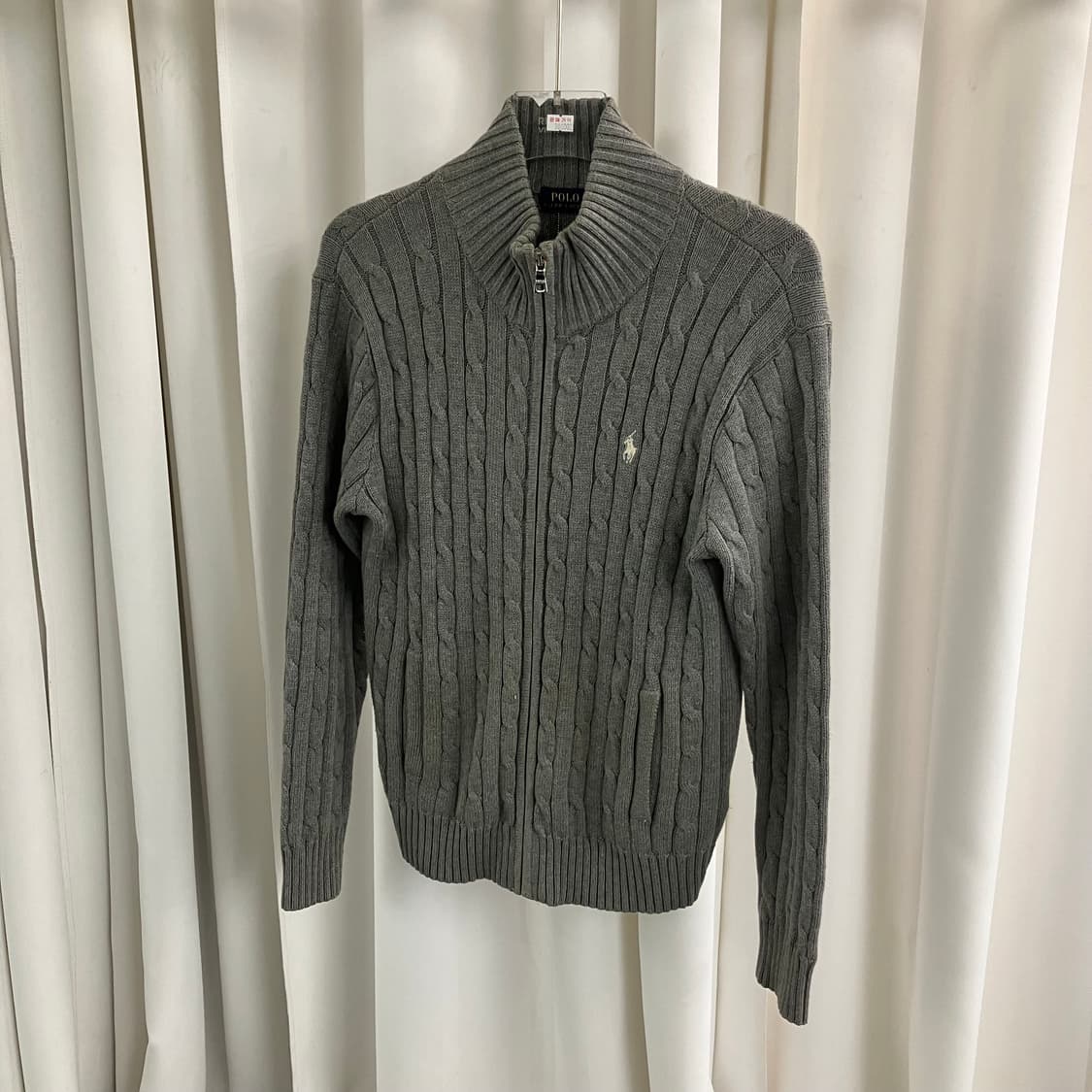폴로 랄프로렌 그레이 케이블 니트 가디건 M 상품이미지1