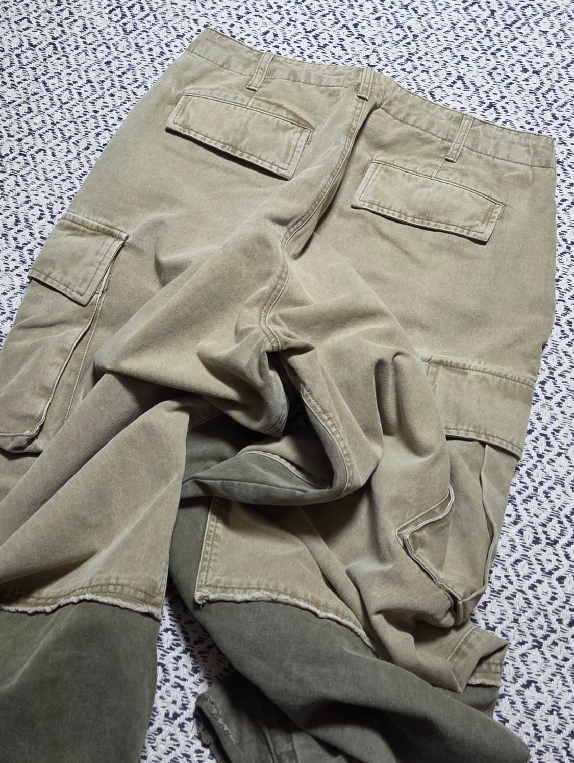 BIGUNION 빅유니온 카키 패치 와이드 카고 바지 L 상품이미지7