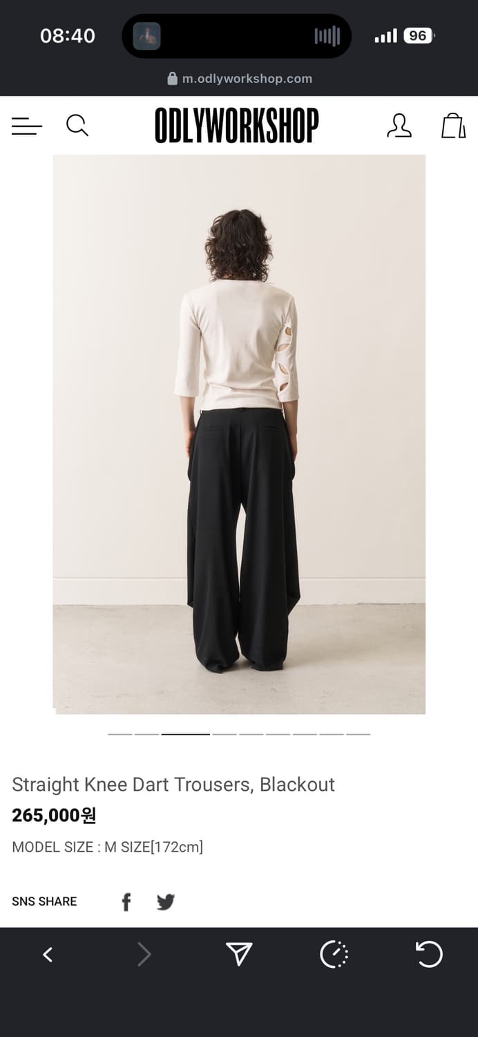 ODLY 스트라이프 팬츠, black xs 상품이미지2