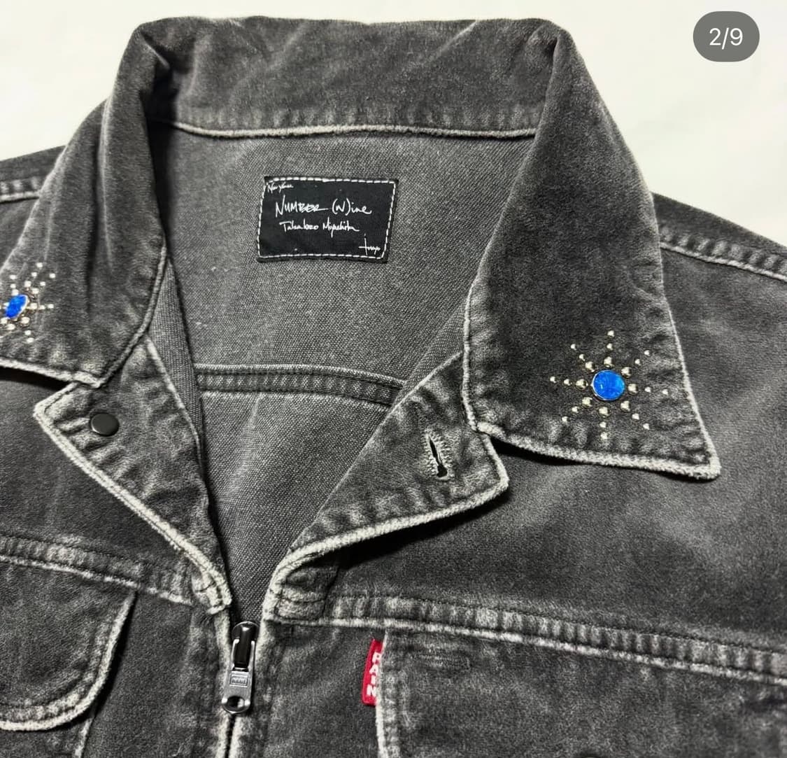 넘버나인 - 03AW 젬스톤 스터드 벨루어 자켓 상품이미지2
