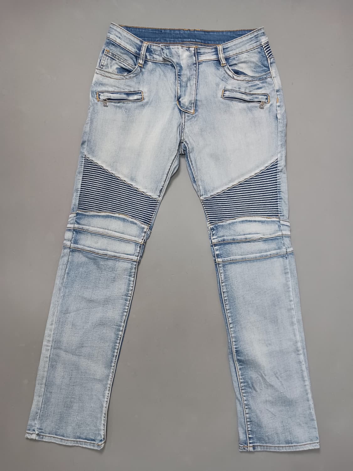 [32] 발망 라이트워싱 바이커진 청바지 상품이미지1