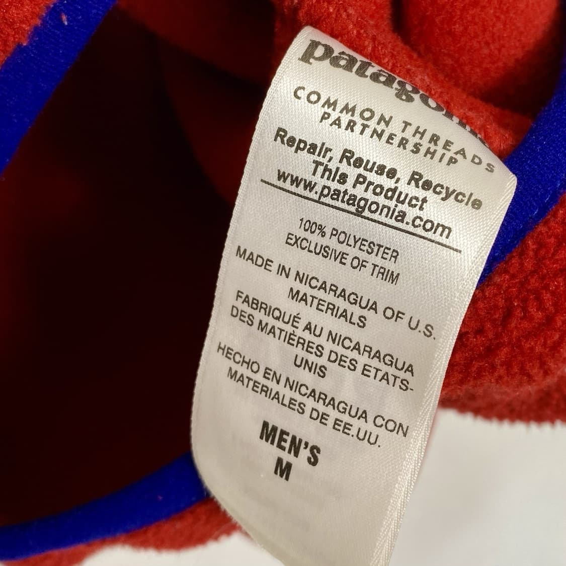 10s 파타고니아 신칠라 스냅-T 레드/블루 상품이미지5