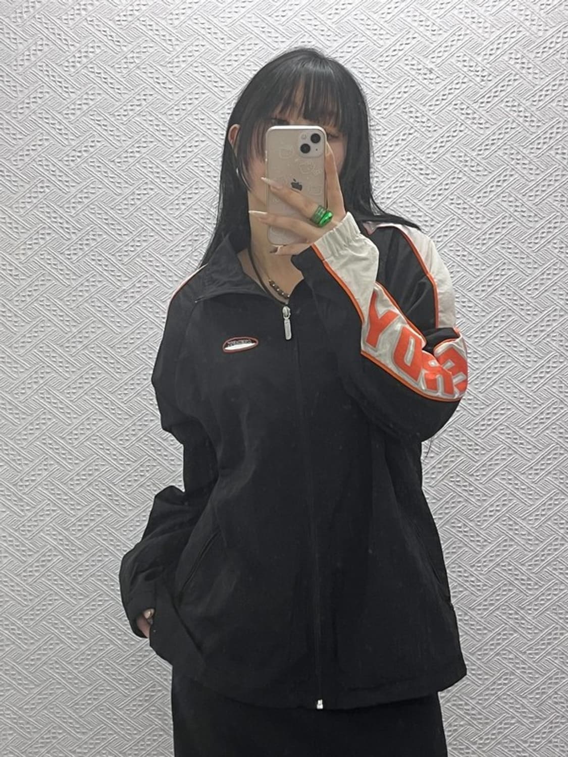 널디 올드스쿨 레트로 키치 슬리브로고 바람막이 자켓 L C08453 상품이미지1