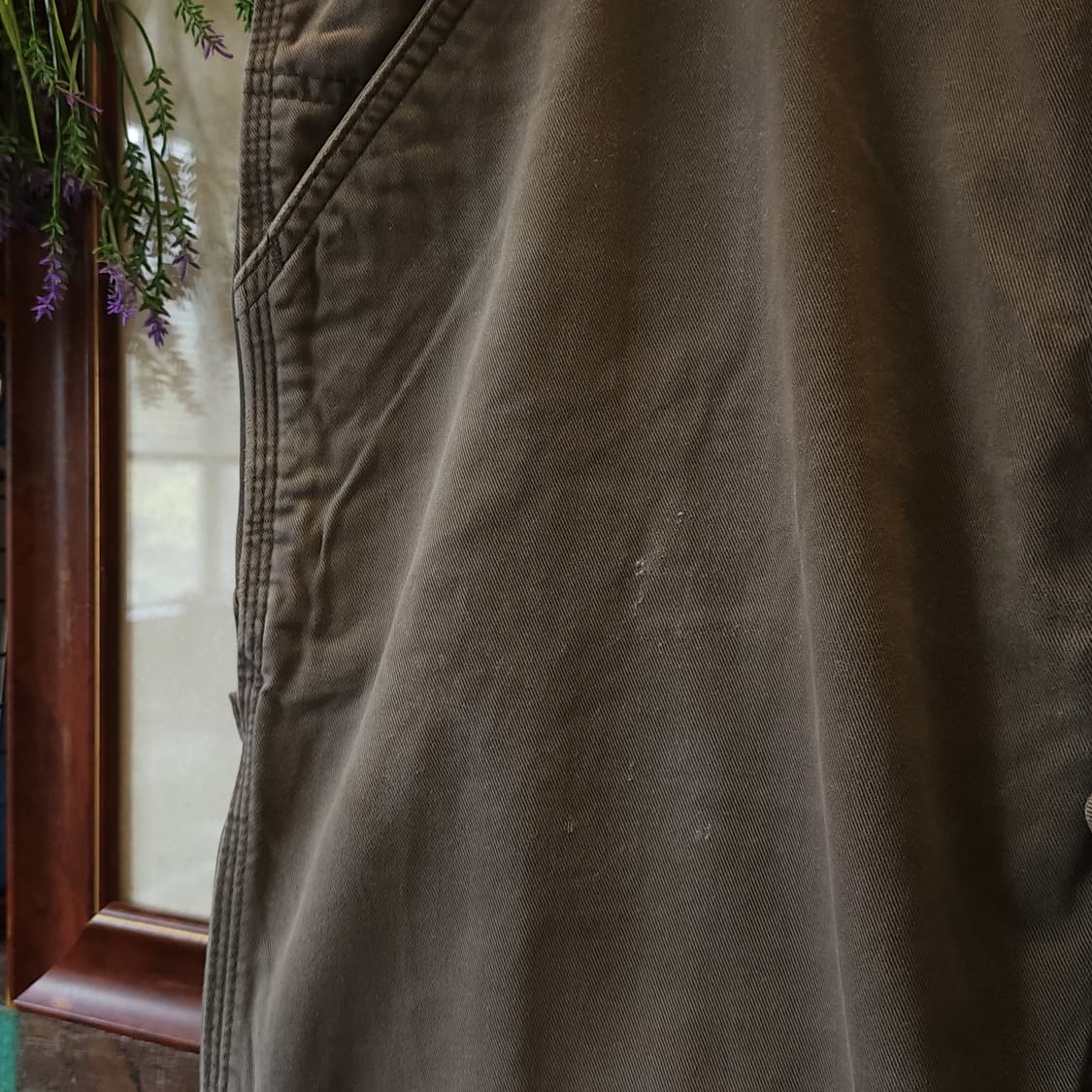 칼하트 워크팬츠 릴렉스드 핏 캔버스 팬츠 모스 그린 33x34 상품이미지7