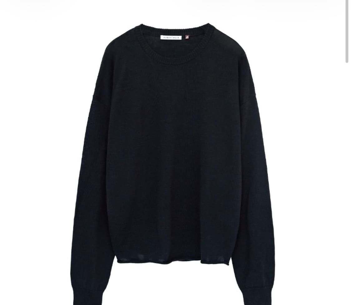 [4]폴리테루 휴먼인덱스 휴먼 루즈드 니트 002 잉크 블랙 상품이미지1