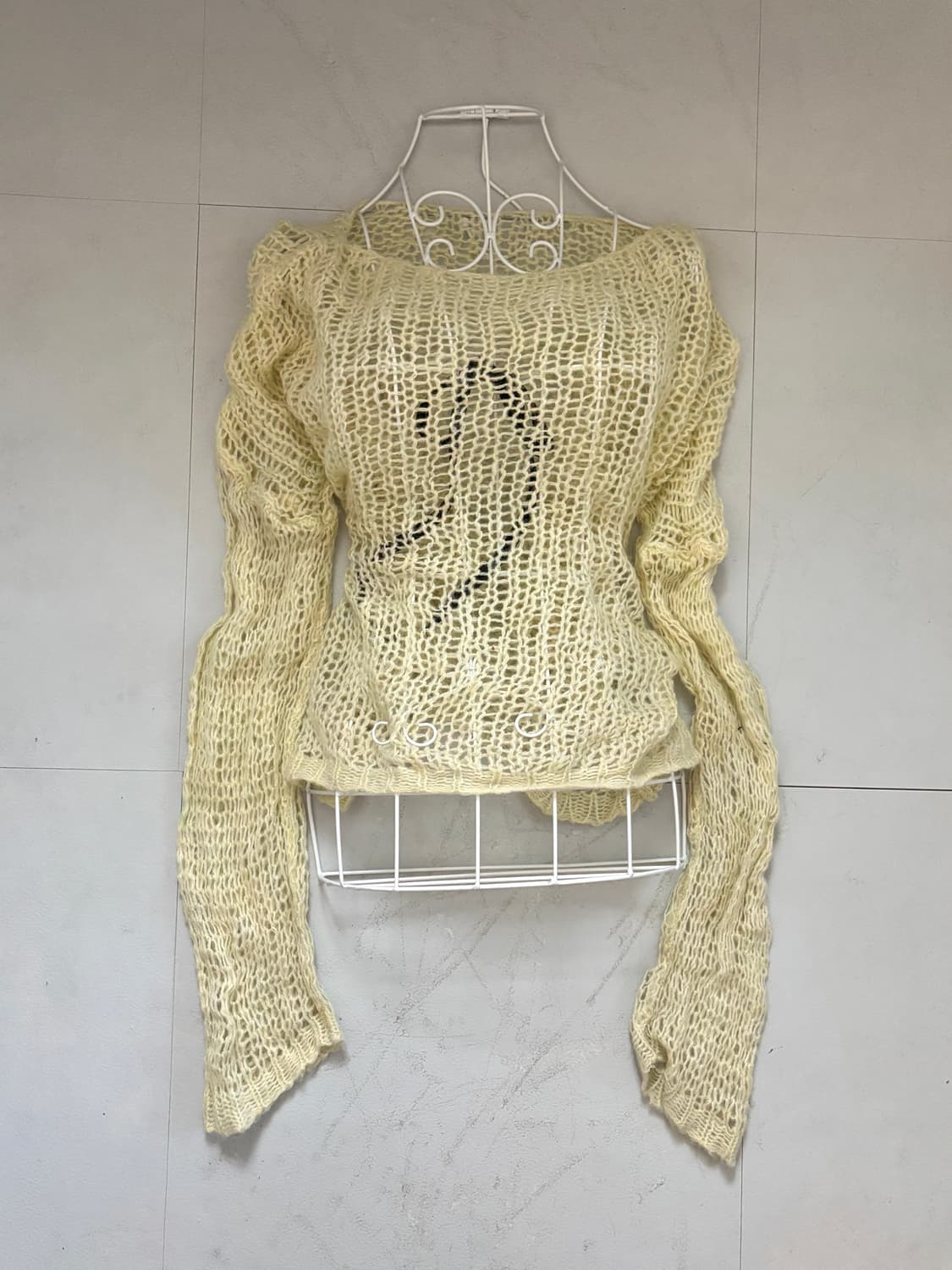 • Ivory crochet knitwear 상품이미지1