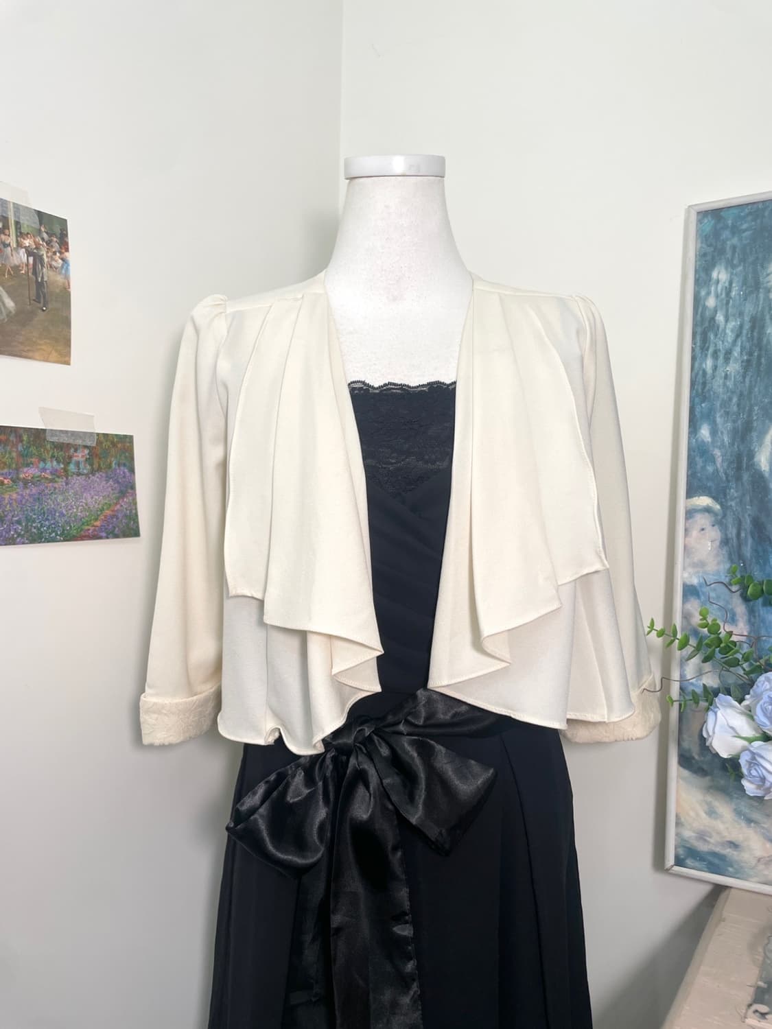 ivory lace ruffle bolero cardigan 상품이미지1
