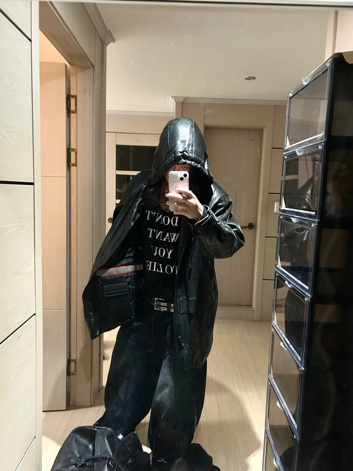 Sheep Skin Fireman Leather Coat Jacket 상품이미지8