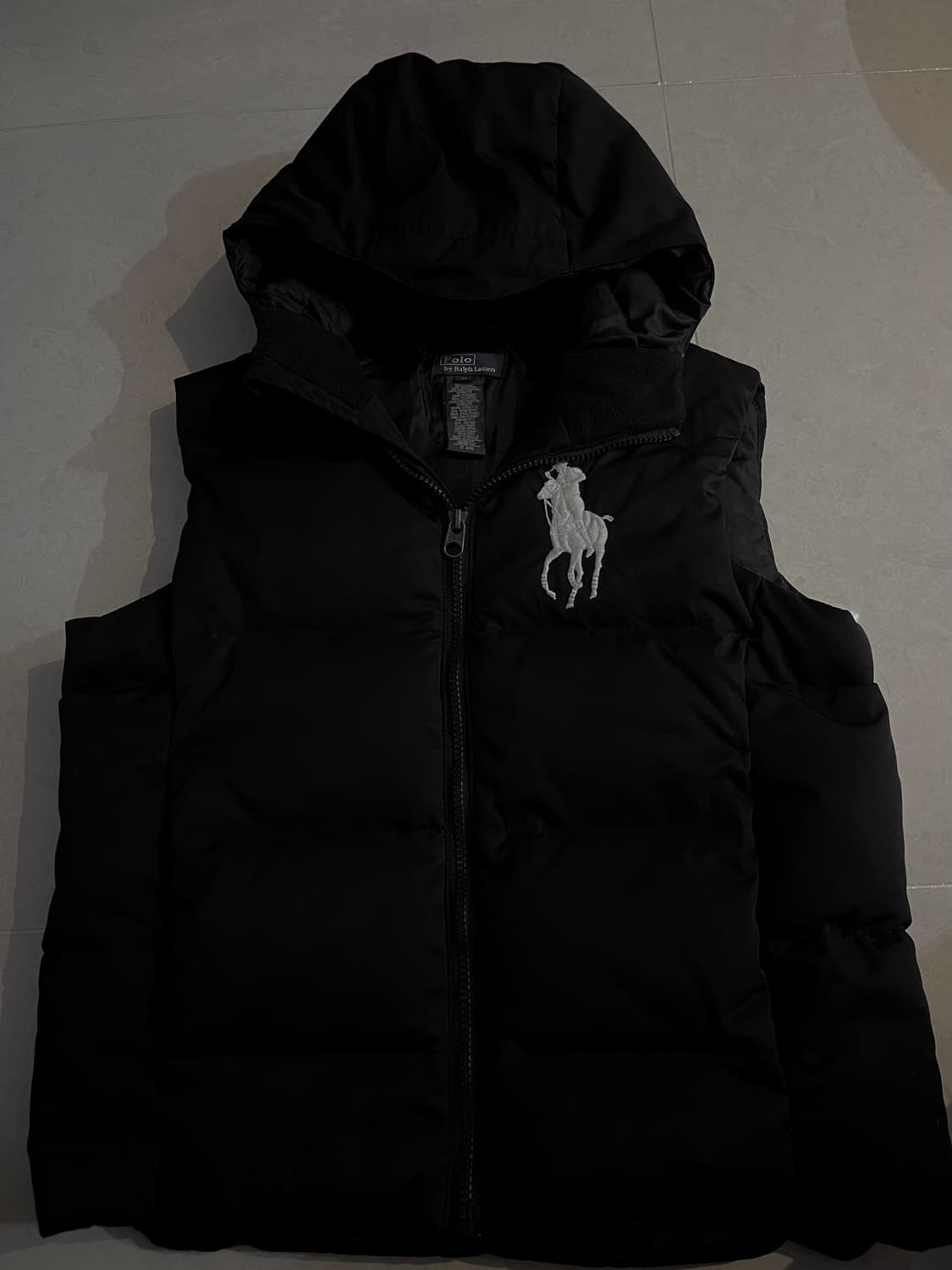 폴로 빅포니 패딩조끼 블랙 상품이미지1