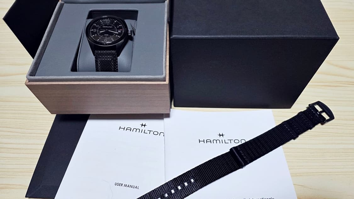 해밀턴 카키필드 쿼츠 올블랙 (40mm) 상품이미지6