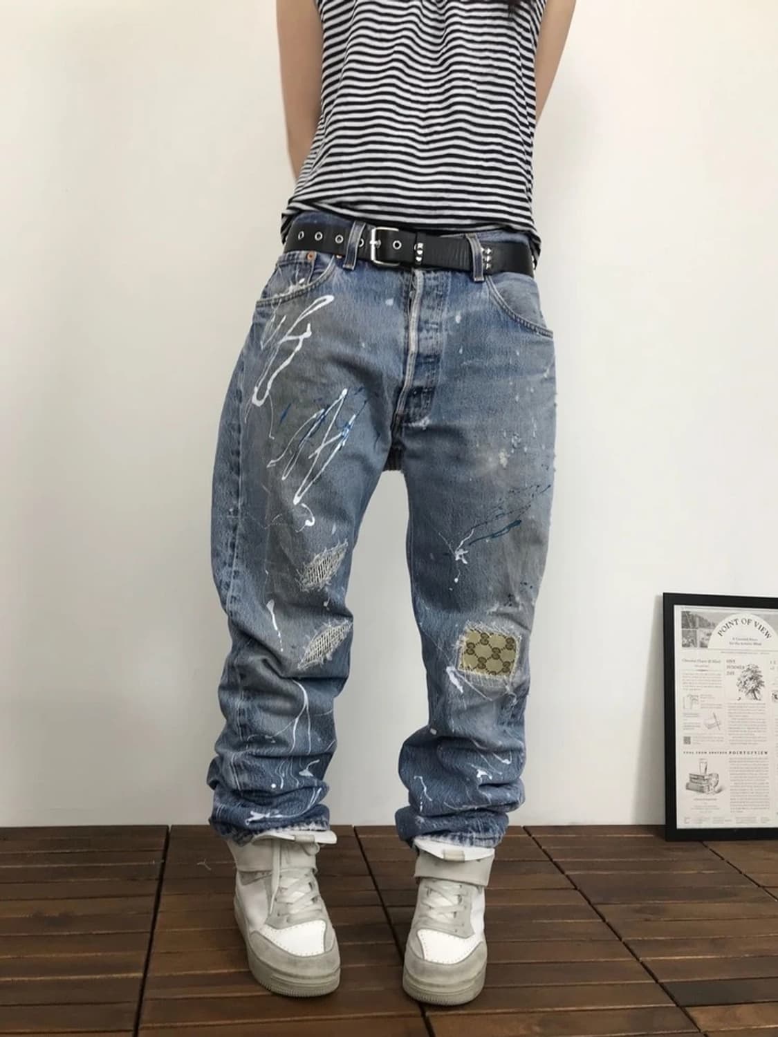 90's Levi's 501 USA Paint Jeans 상품이미지1