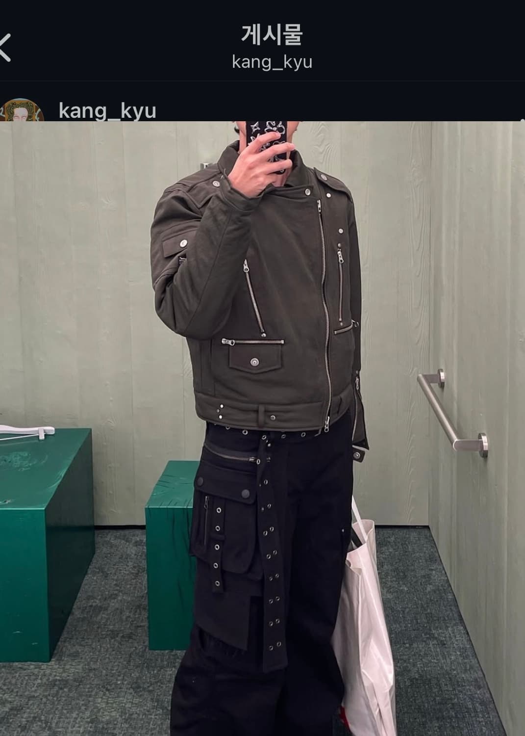 베이컨트 아카이브 패디드 라이더 자켓 카키 상품이미지2