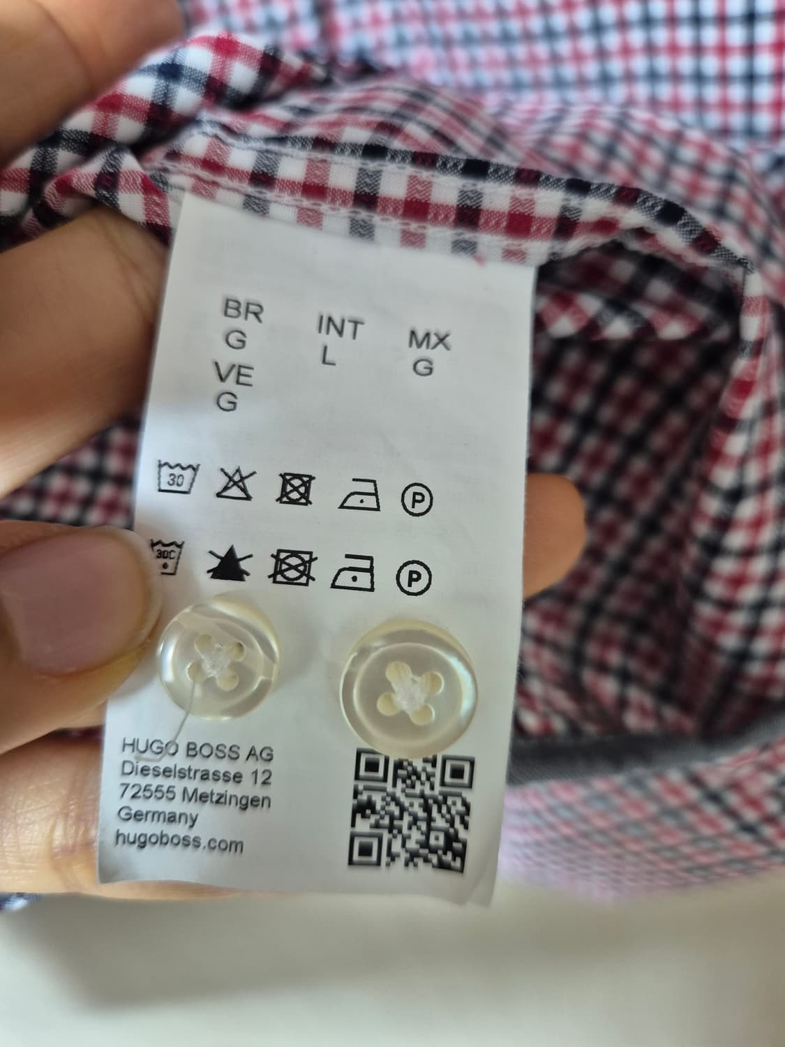 BOSS 휴고보스 체크 긴팔 셔츠 남방 라지 남성 상품이미지6