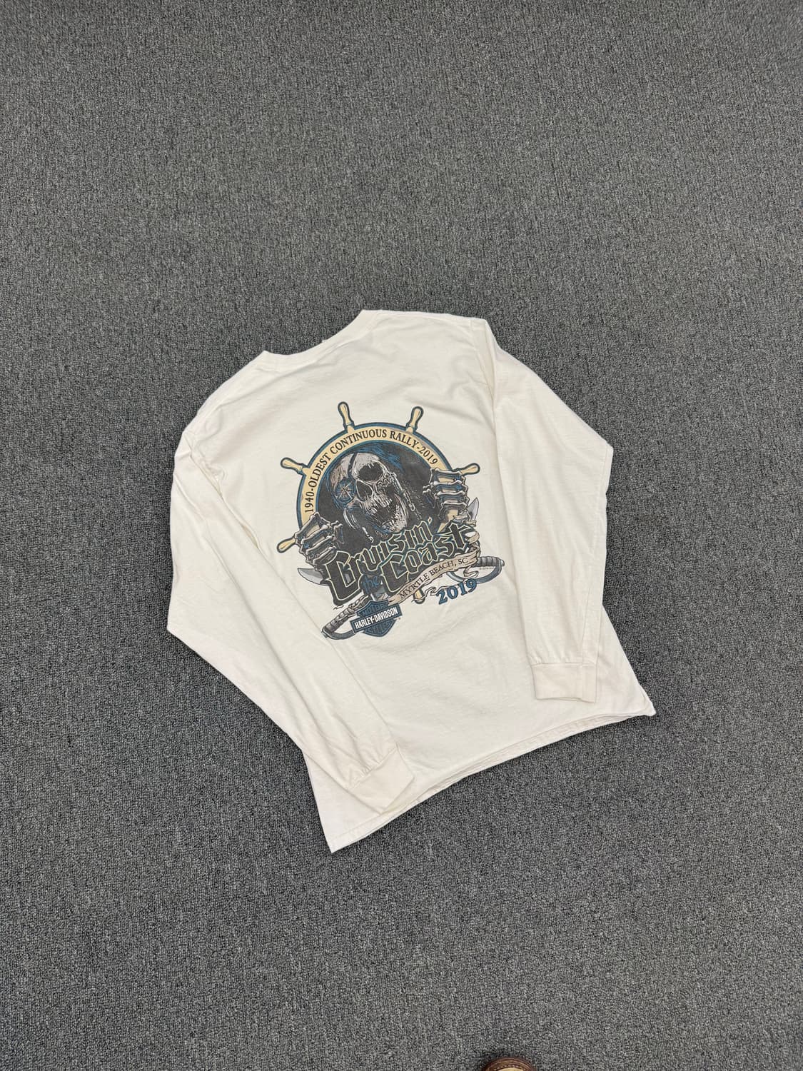 할리데이비슨 빈티지 스컬프린팅 롱슬리브 상품이미지4