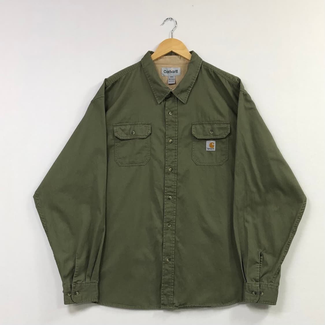 Xxl 칼하트 카키 워크 빅셔츠 상품이미지2