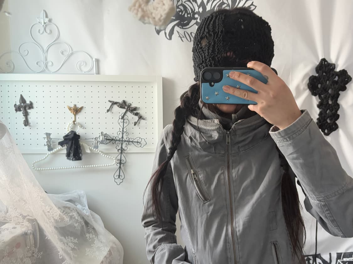 • grey high-neck 2way jacket  상품이미지5