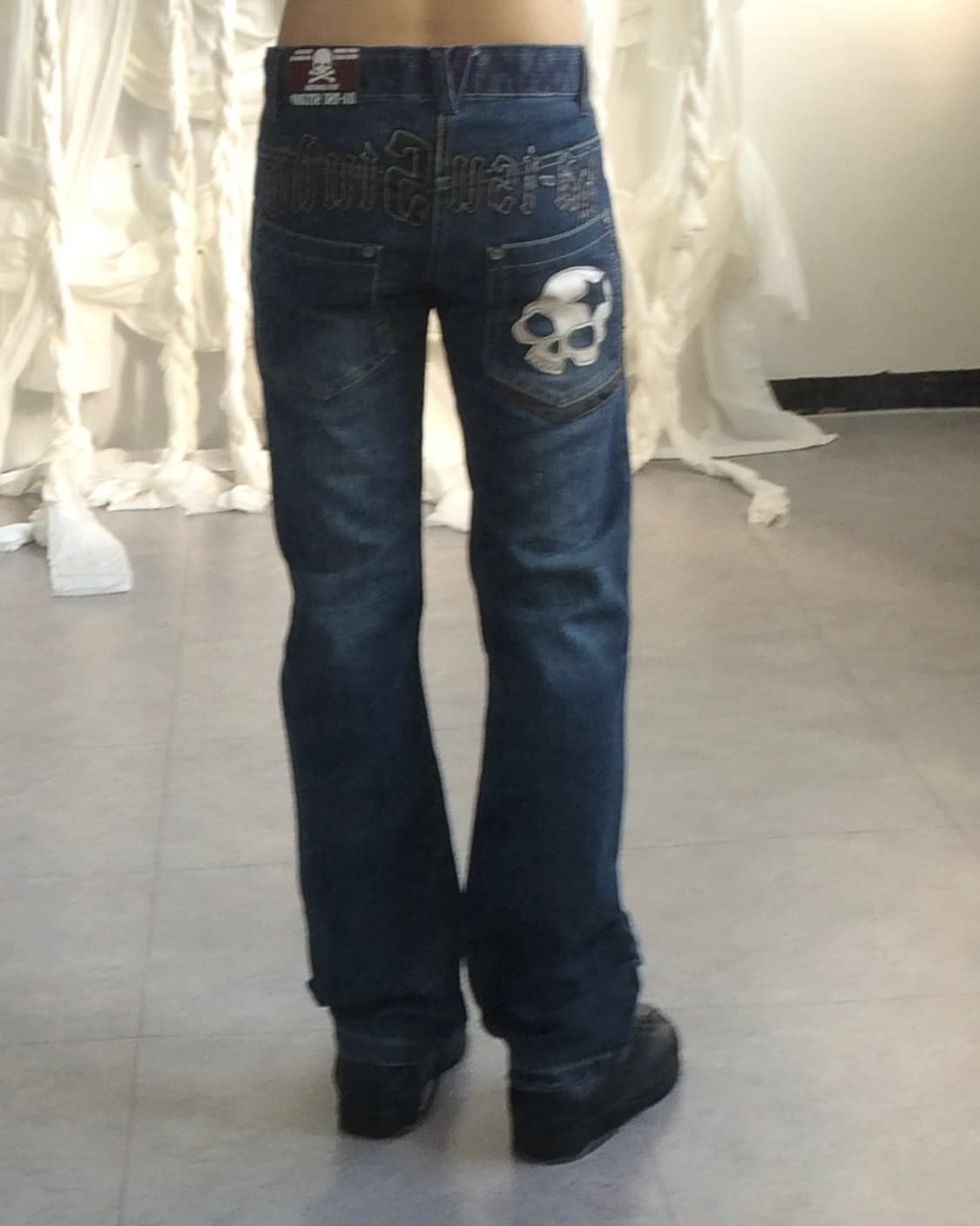 Batsu skull patch denim pants 상품이미지8
