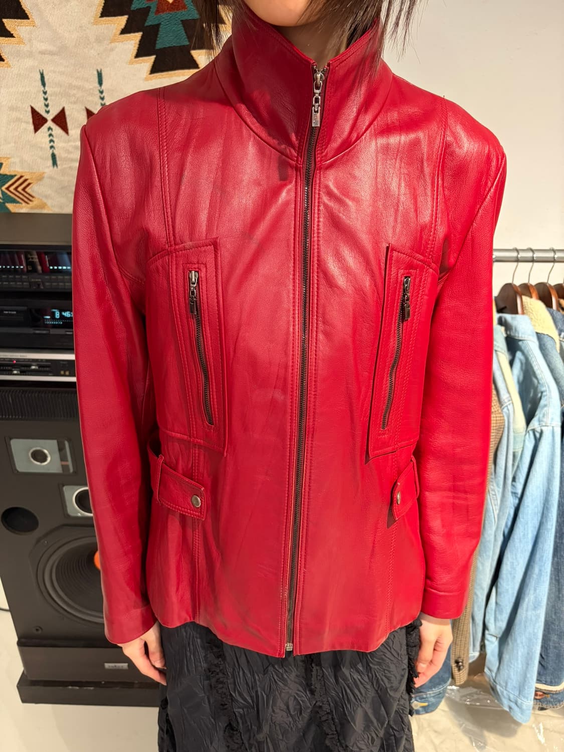 MxM 레드 레더 자켓 상품이미지2