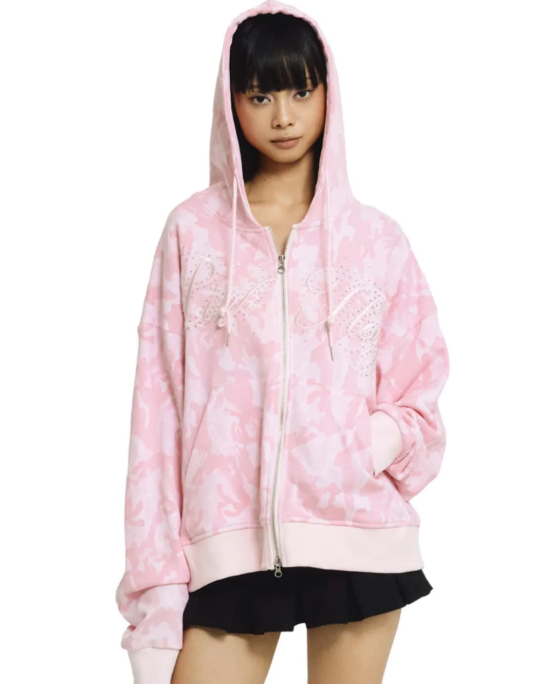 포어링 핑크 플래그 카모 후드집업 상품이미지1