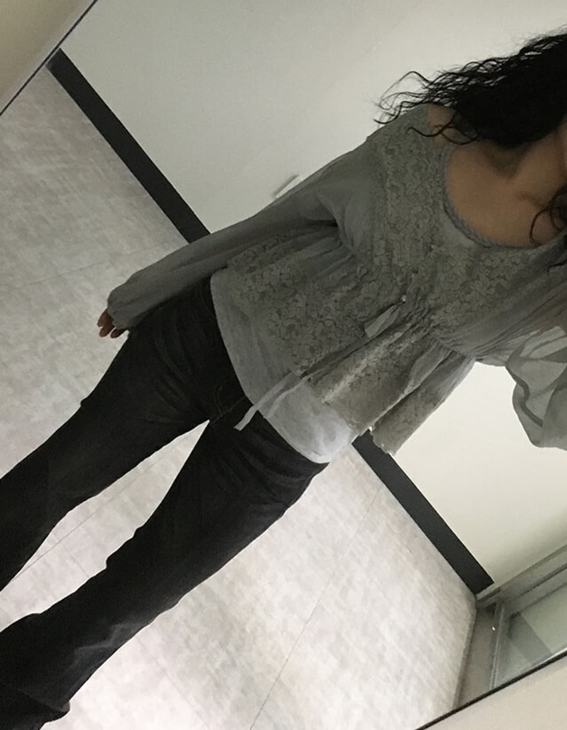 lace chiffon blouse 상품이미지3
