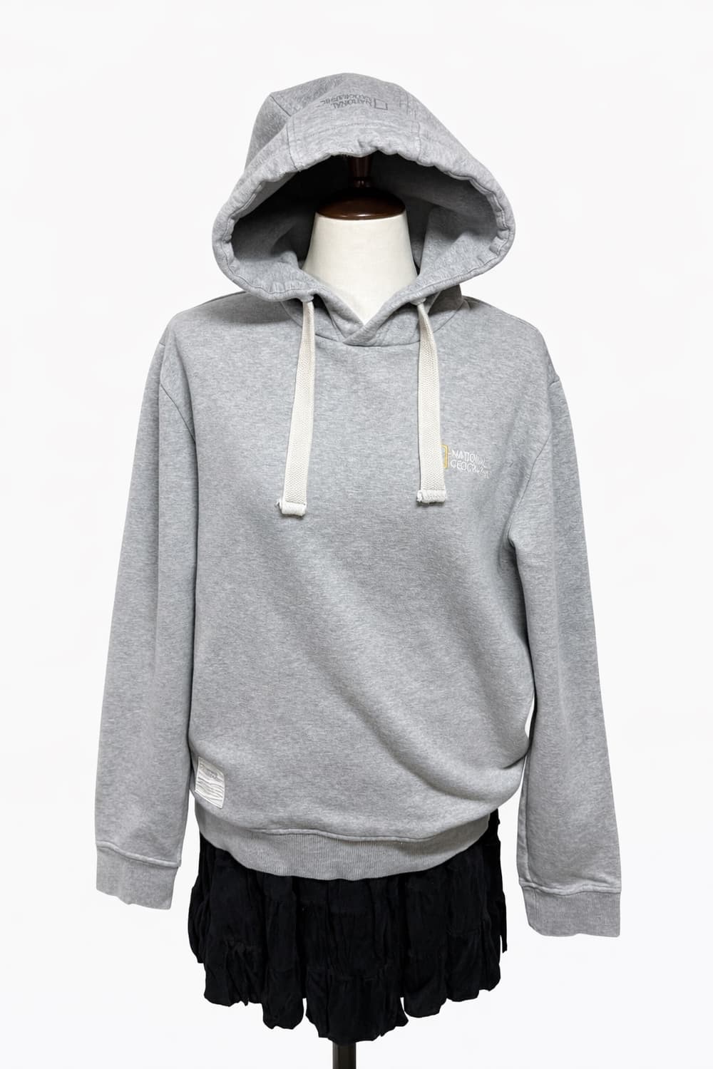 내셔널지오그래픽 그레이 미니로고 후드티 오버핏 캐주얼 상품이미지1