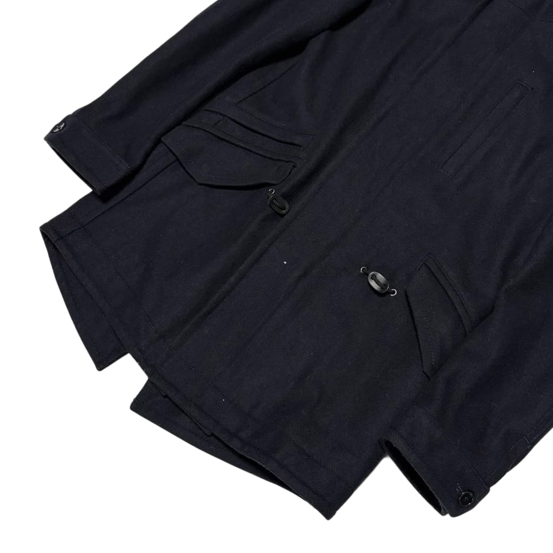 custom culture navy hoodie wool coat 상품이미지4