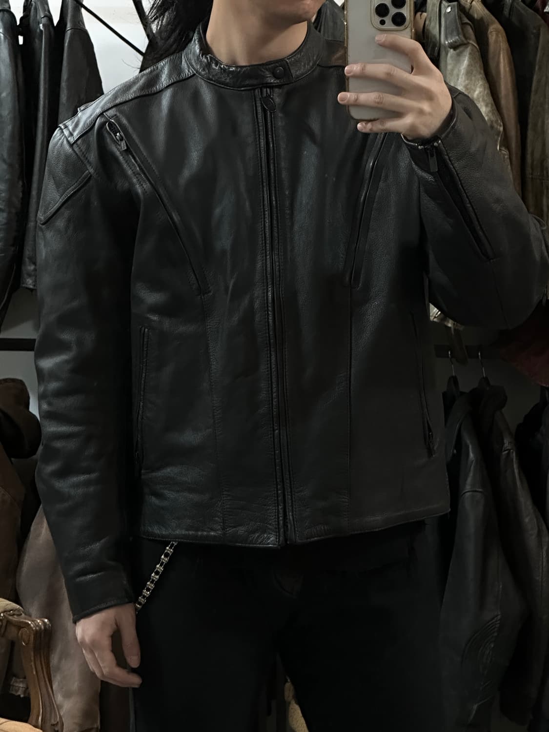 모터사이클 레더 아머 자켓 빈티지 레더 자켓 상품이미지3