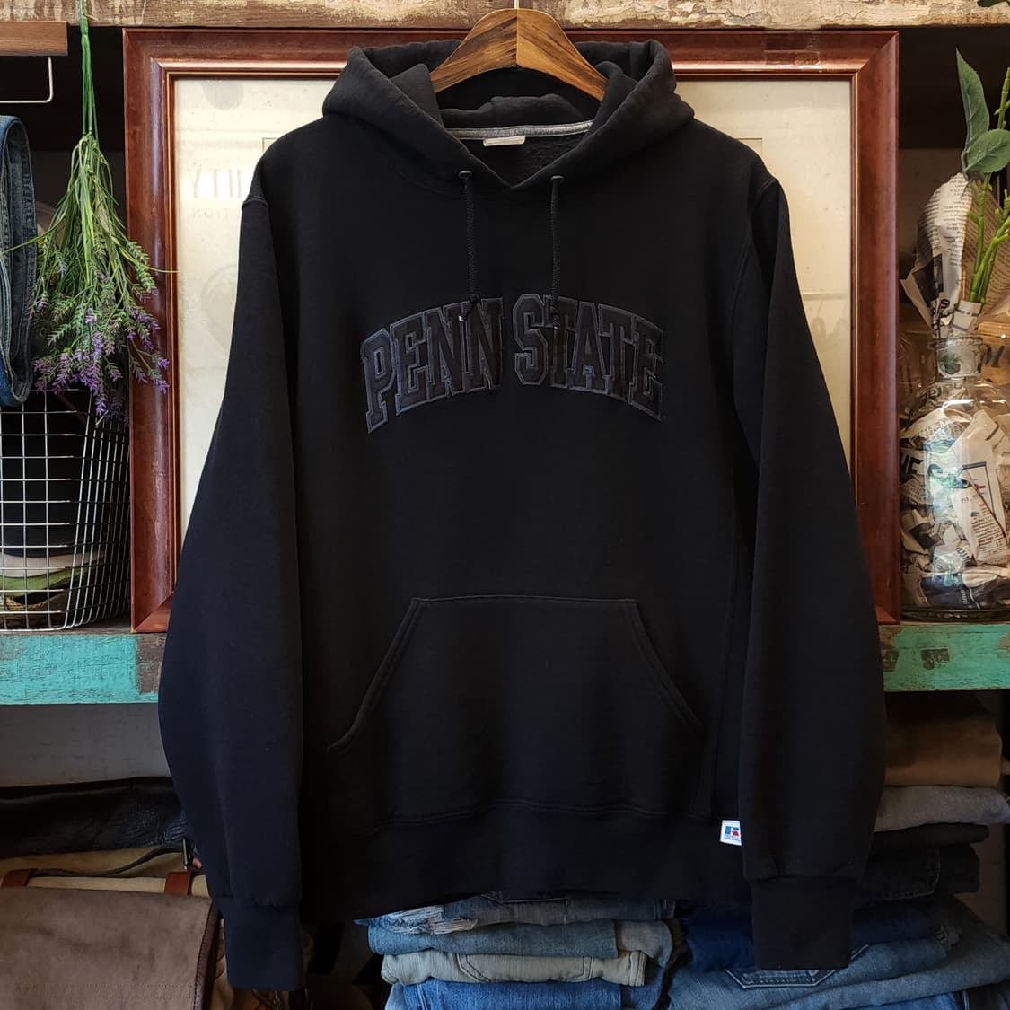 90s 러셀 후드 스웻셔츠 펜스테이트 빈티지 레터링 스웻셔츠 M 상품이미지1