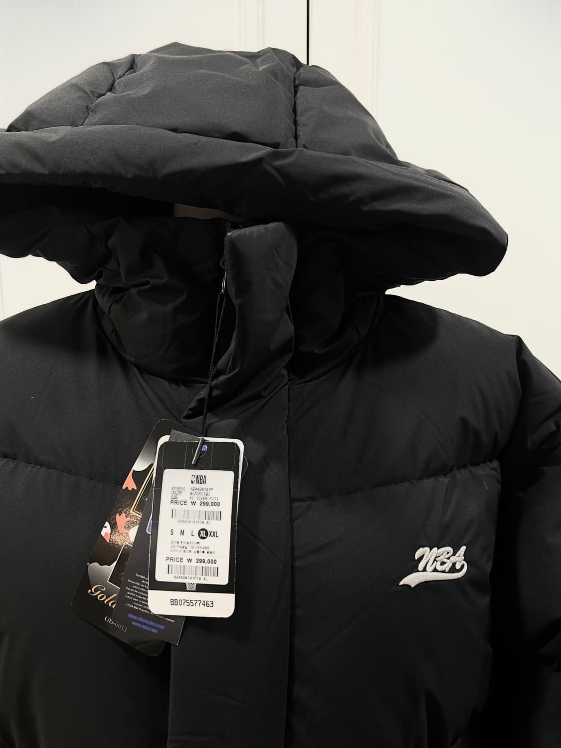 NBA 덕다운 롱 패딩 블랙 XL 상품이미지5