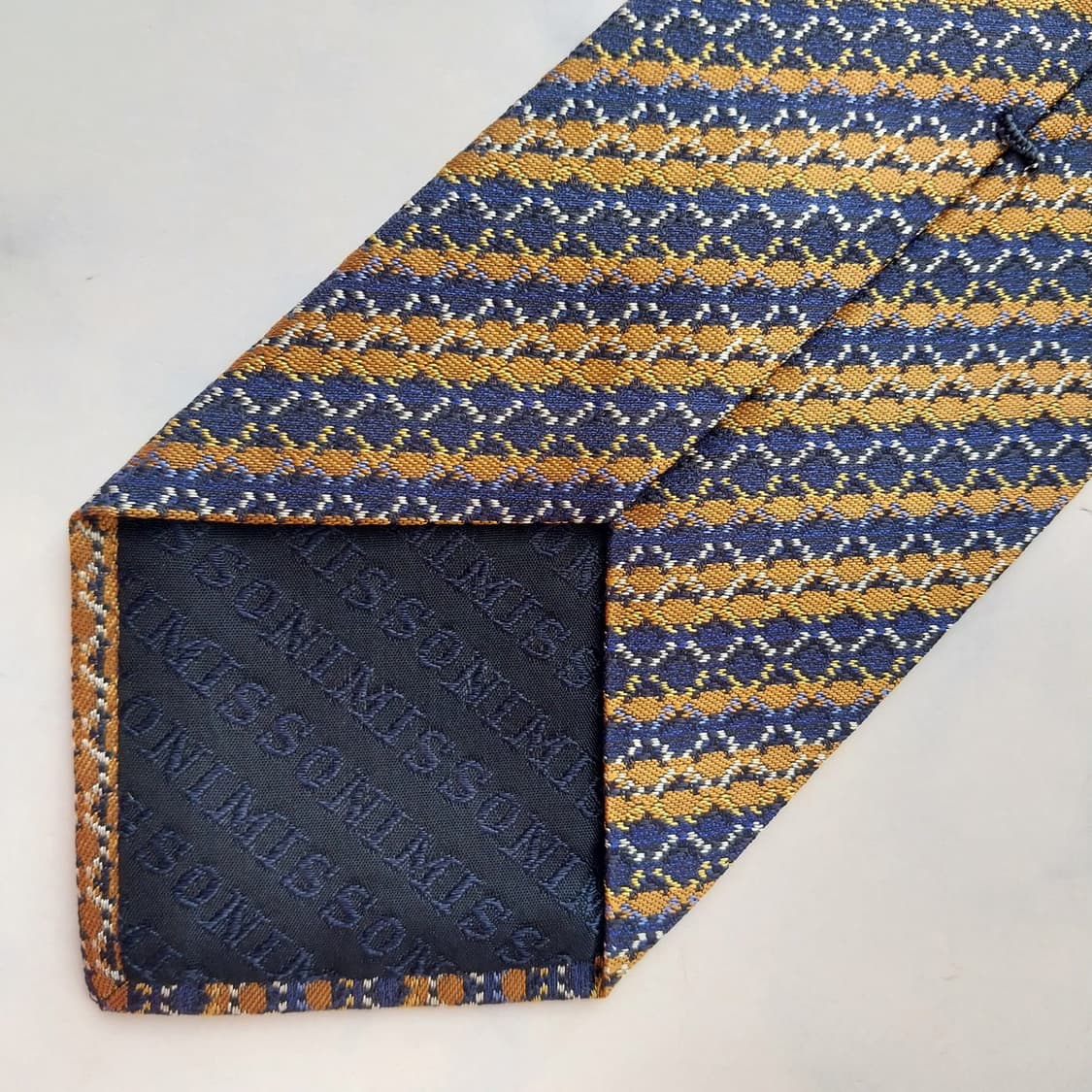 미쏘니 실크 네이비 패턴 넥타이 8.4cm S~A+등급 K2474
 상품이미지7