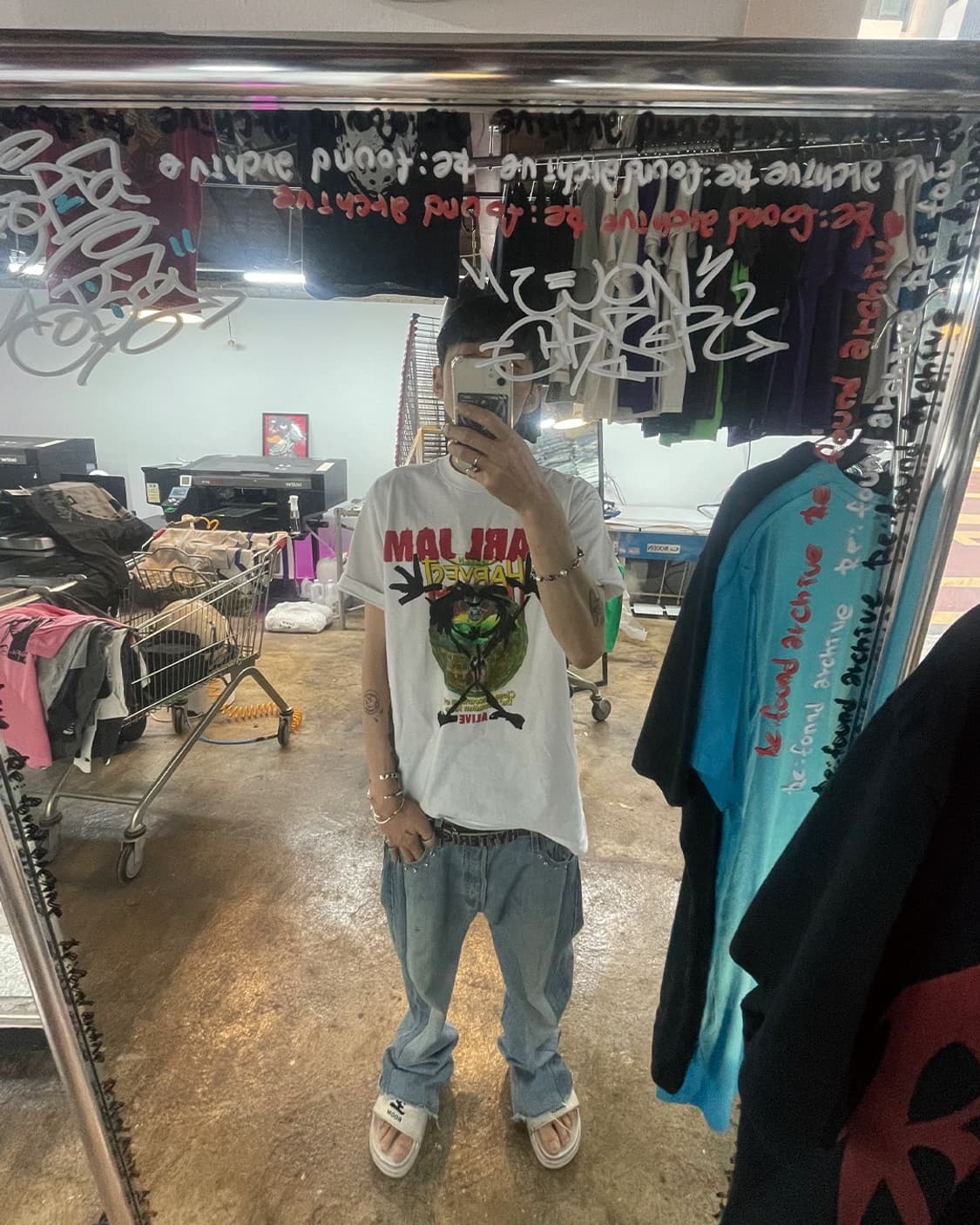 90S FRUIT OF THE LOOM PEARL JAM REWORK 상품이미지6