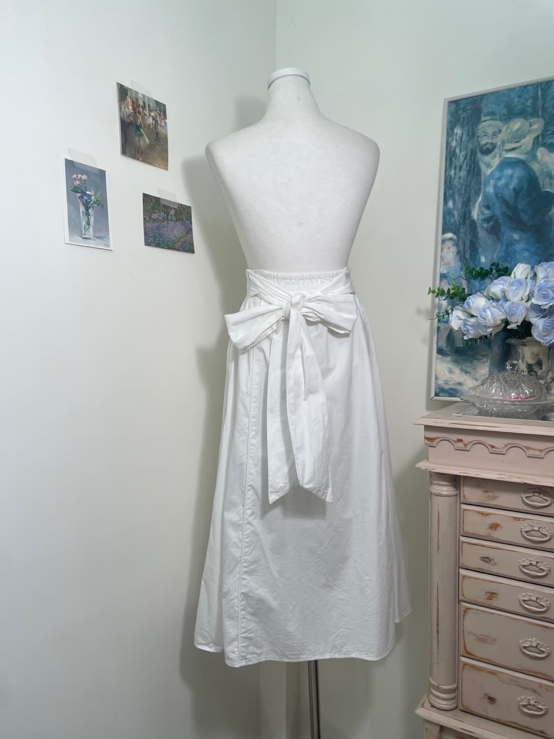 white back bow cotton a-line banding ski 상품이미지3