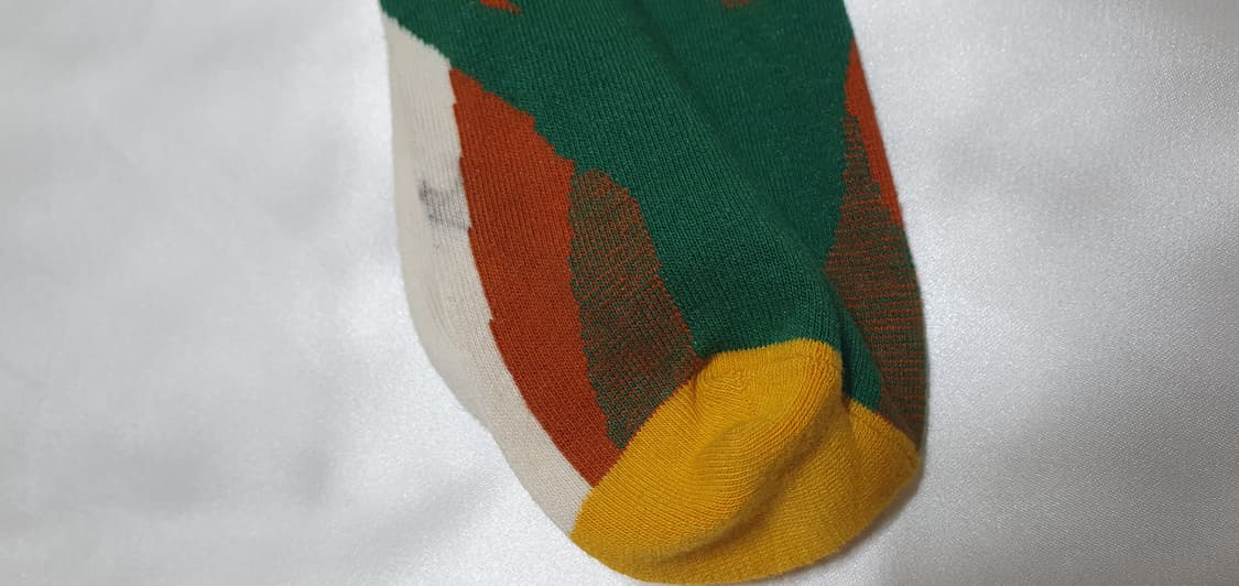 크림베이지 그린브라운 플라워 추상화 Bonne Maison 본메종 양말  상품이미지9