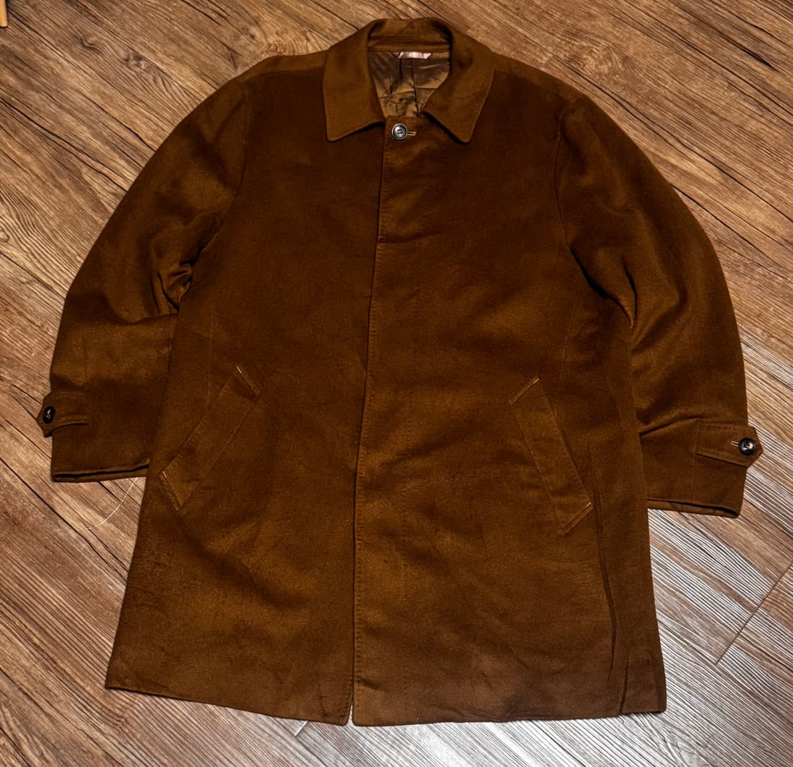 [L] 킨록 앤더슨 캐시미어 100% 클래식 브라운 코트 상품이미지2