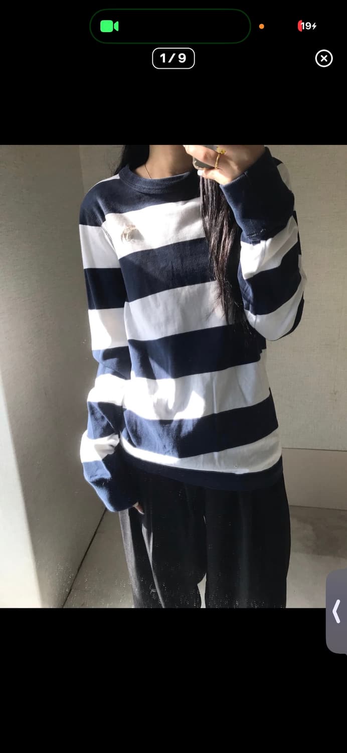 아베크롬비 네이비 스트라이프 롱슬리브 상품이미지1
