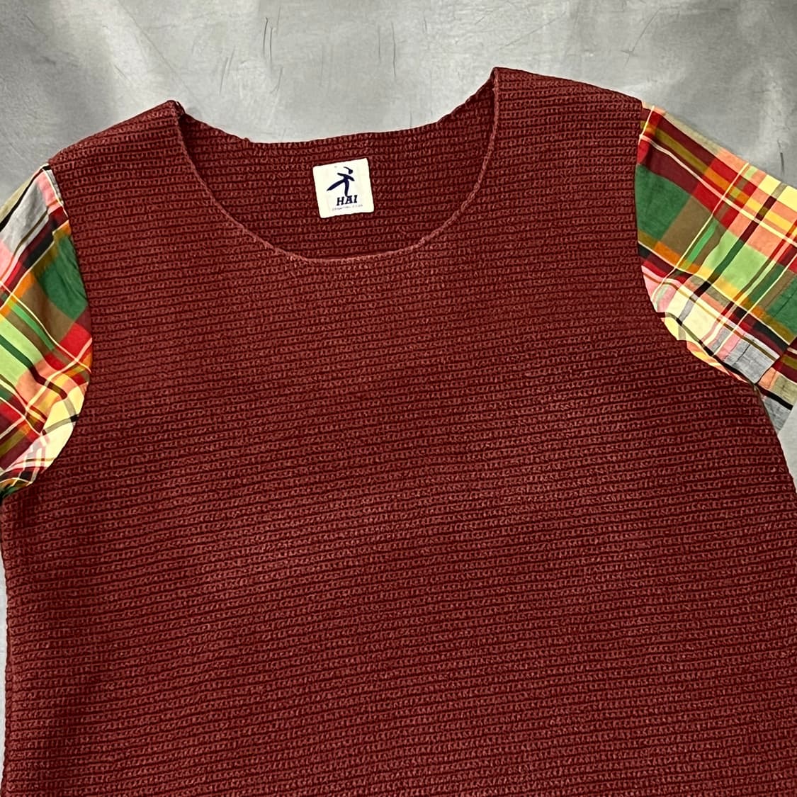  이세이미야케 hai 체크 배색 니트 y16317 상품이미지3