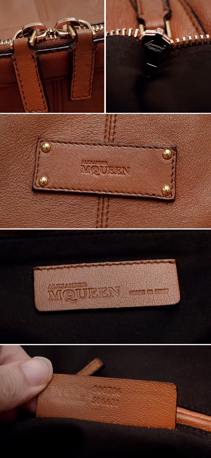알렉산더 맥퀸 드 만타 브라운 카프스킨 레더 빅토트.숄더백 상품이미지10