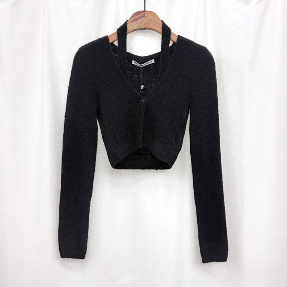 알렉산더왕 홀터넥 레이어드 크롭 니트 가디건 새상품 상품이미지3