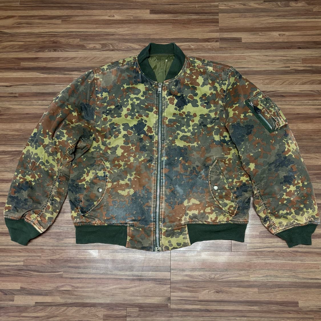 빈티지 독일군 카모 플렉탄 플랙탄 카모 ma-1 봄버 마원 자켓 xl 상품이미지1