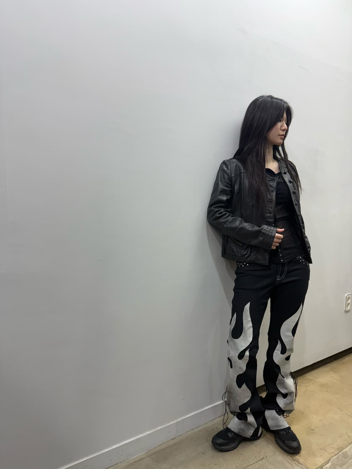 멀티버튼 크롭 리얼레더 자켓 상품이미지4