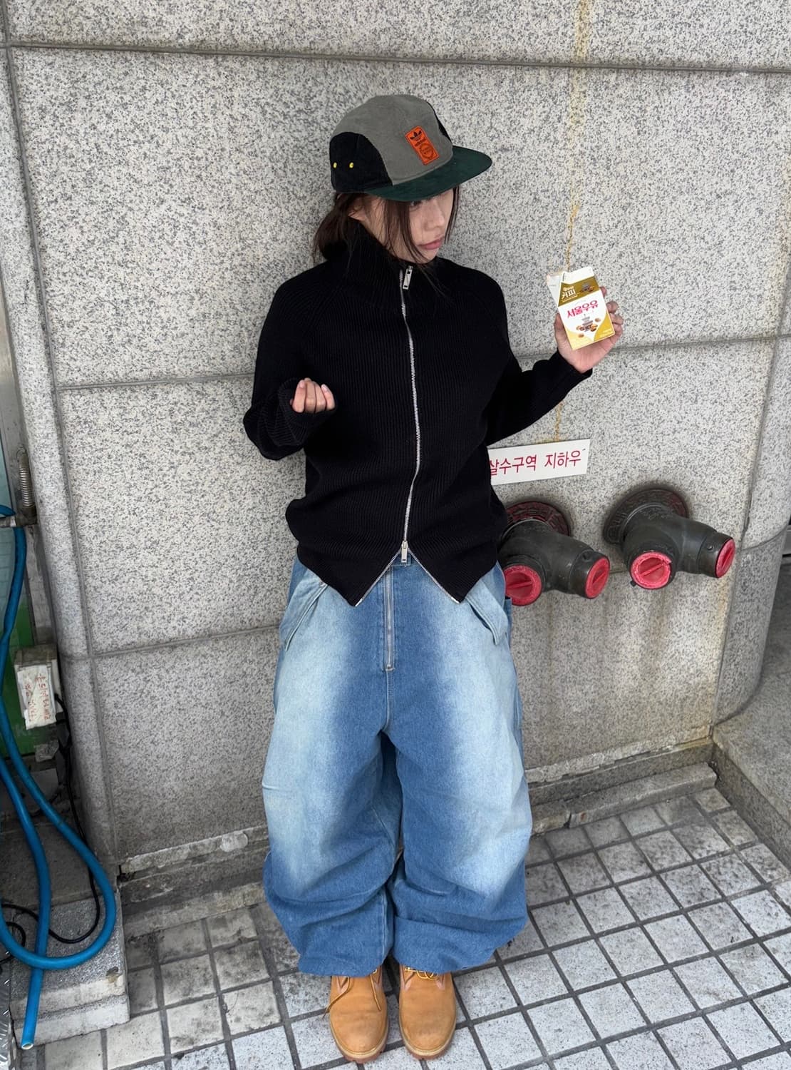 *Pre order [unisex] 코지무드 하이넥 투웨이 니트집업(2c 상품이미지2