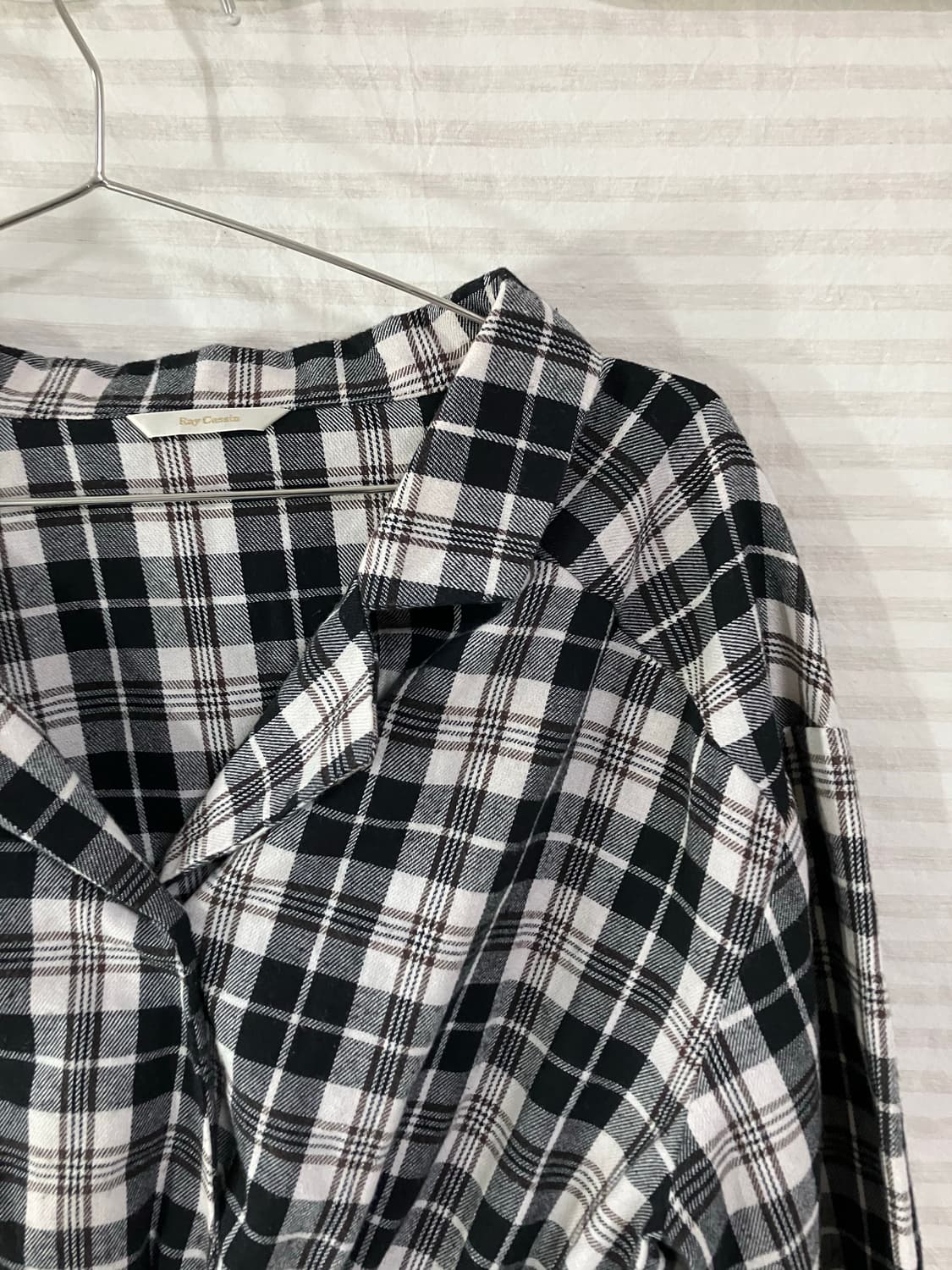 빈티지 체크 셔링 블라우스 1020 y2k 스트릿 갸루 펑키 일본빈티지  상품이미지3