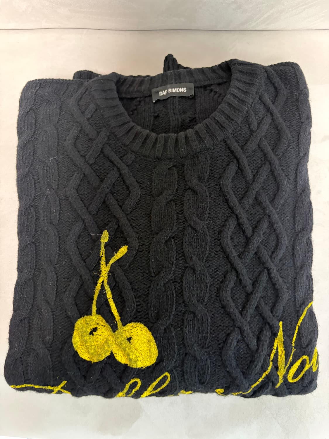 [S] 라프시몬스 19fw 아란 니트 블랙 상품이미지2