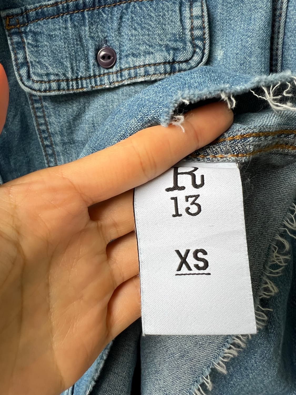 R13 빈티지 데님 크롭 셔츠  상품이미지7