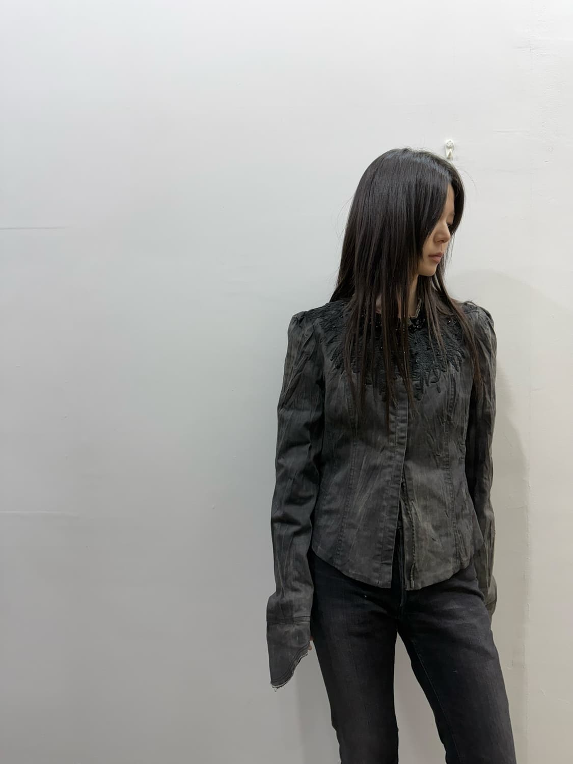 락시크 무드 피그먼트 투웨이 집업 자켓 상품이미지4