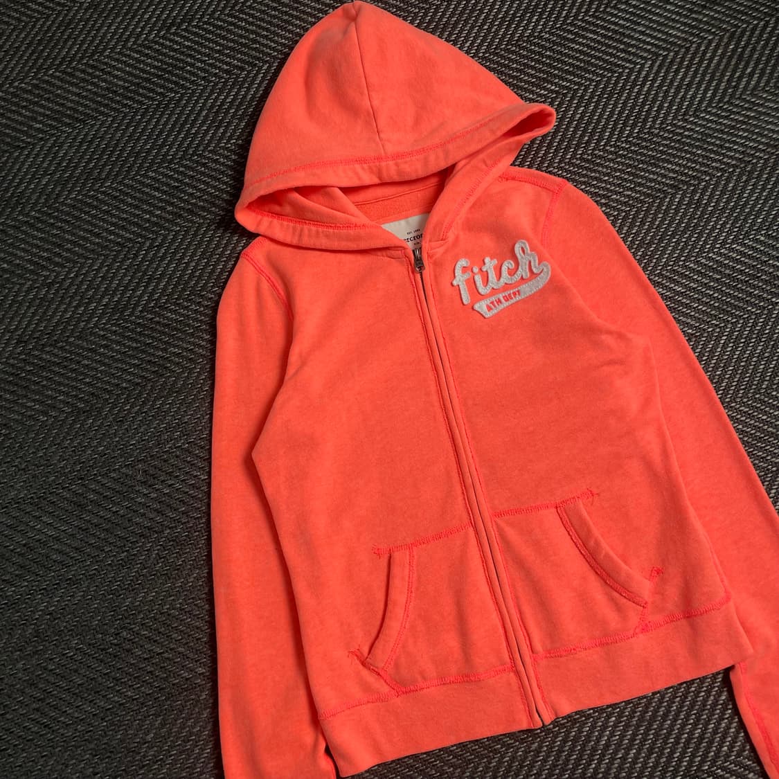 아베크롬비 우먼스 y2k 자수로고 후드 집업 피치o 4836 상품이미지3