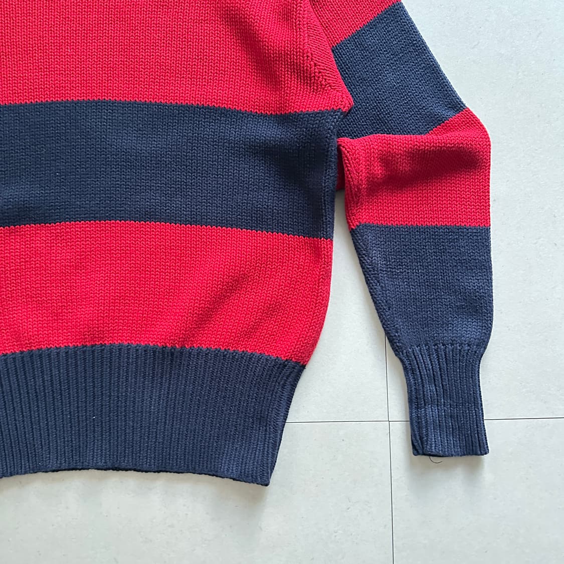 90s 폴로 랄프로렌 스트라이프 코튼 니트 XL 상품이미지8