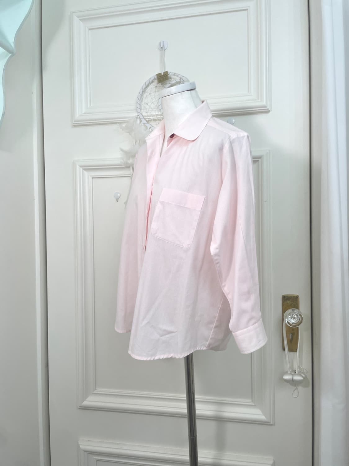 coral basic cute spring shirt 상품이미지2