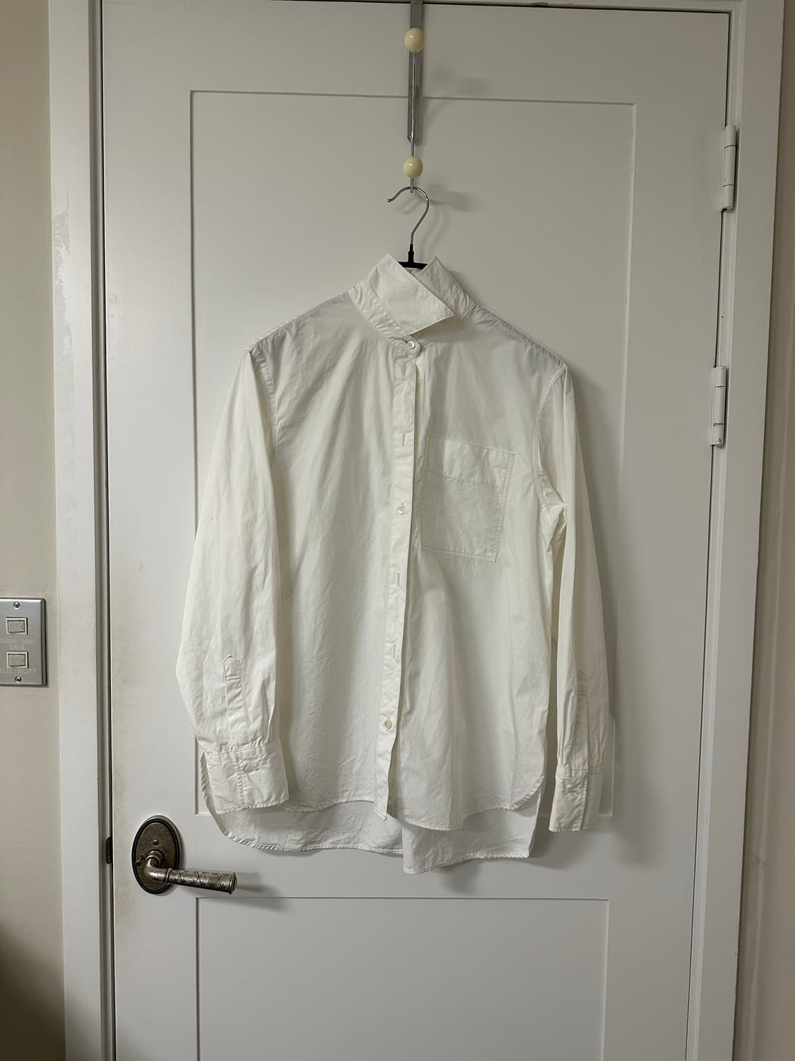 파사드패턴 오버핏 포플린 셔츠 화이트 상품이미지3